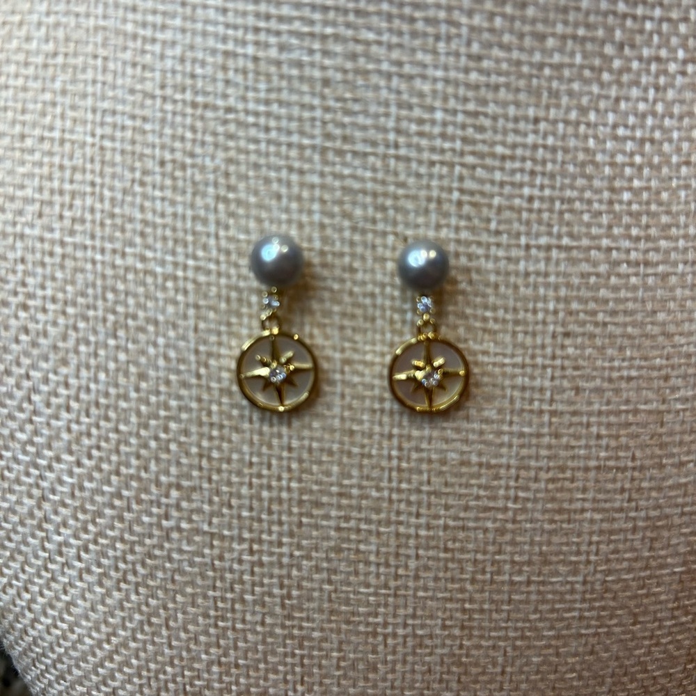 Beautiful Star Dangle Freshwater Pearl Earrings
